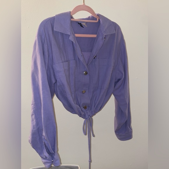 H&M Purple Drawstring Lightweight Jacket - Picture 1 of 7